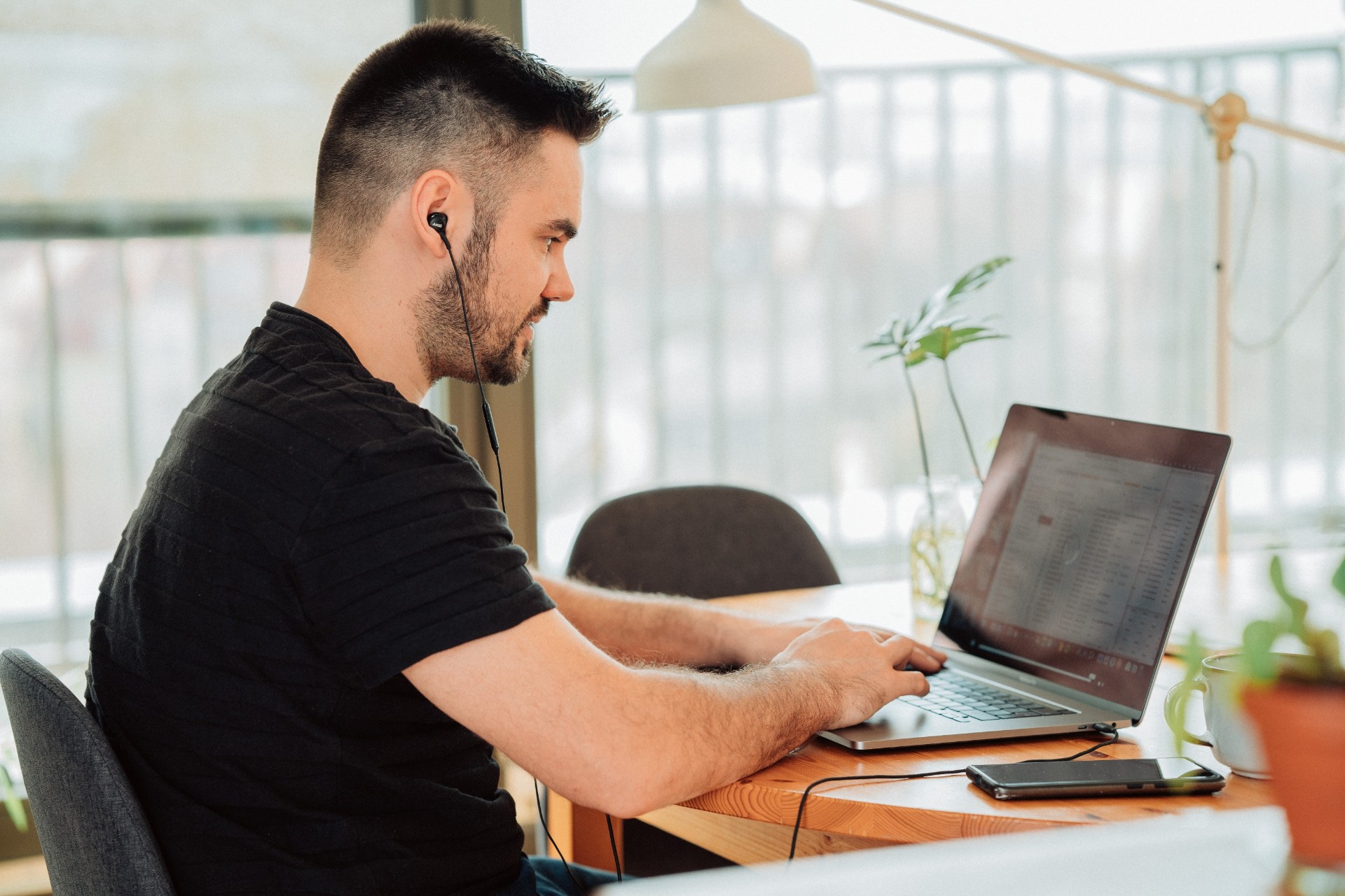 Man working on his laptop